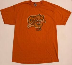 Y2K Vtg Cheetos Graphic T-Shirt Orange Sz L Unisex Cotton/Poly Blend